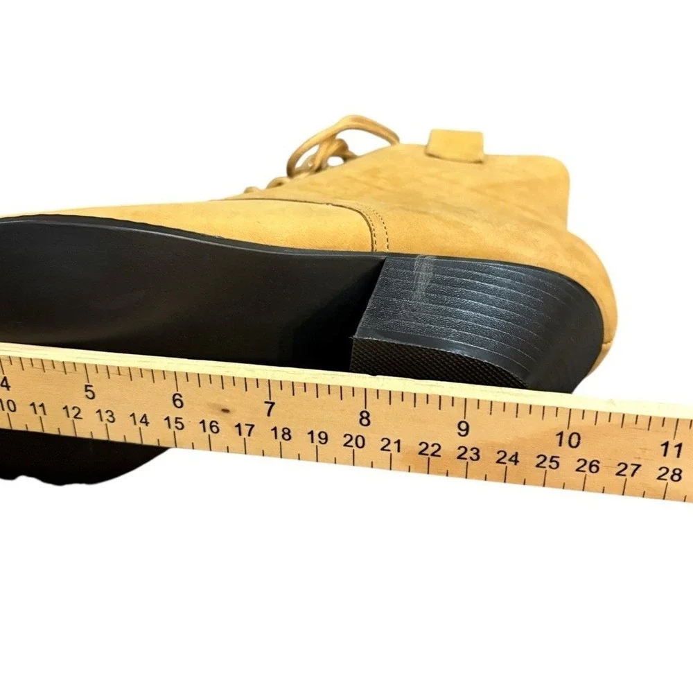 Vintage Dolcis Tan Leather Lace Up Ankle Boots NOS 10M Ogden Box 90s - Picture 9 of 12